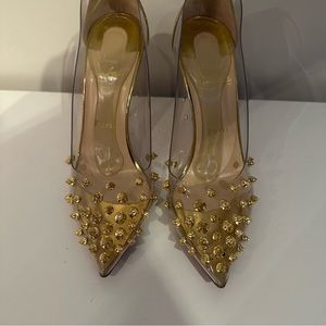 Christian Louboutin Gold Studded Heels